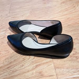 Life System Soft System Black Leather Pointed Comfort Flats size 9.5M